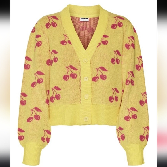 Noisy may Sweaters - NWT $69 Noisy May Cosmic Cherry V-neck Cardigan Size XL